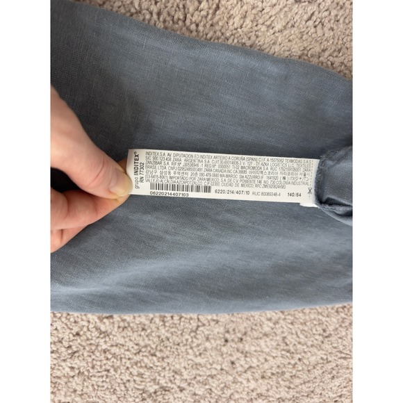 Zara Kids Girls Blue Grey 100% Linen Cut Out Sleeveless Jumpsuit Size 10 140 - Picture 9 of 10